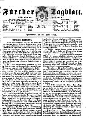 Fürther Tagblatt Samstag 27. März 1858