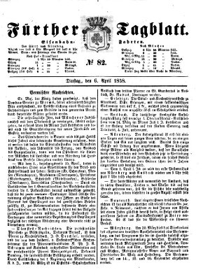 Fürther Tagblatt Dienstag 6. April 1858