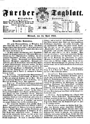 Fürther Tagblatt Mittwoch 14. April 1858