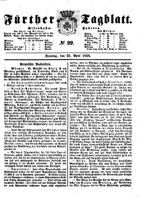 Fürther Tagblatt Sonntag 25. April 1858