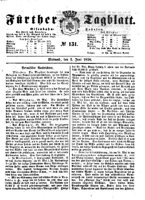 Fürther Tagblatt Mittwoch 2. Juni 1858