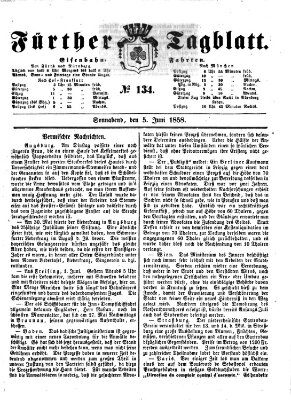 Fürther Tagblatt Samstag 5. Juni 1858