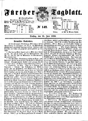 Fürther Tagblatt Dienstag 15. Juni 1858