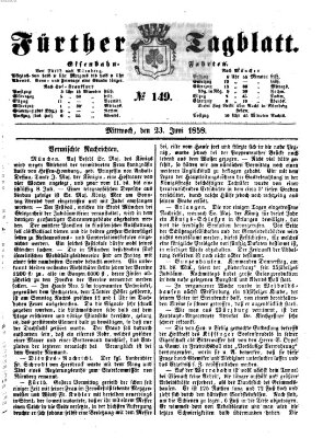 Fürther Tagblatt Mittwoch 23. Juni 1858