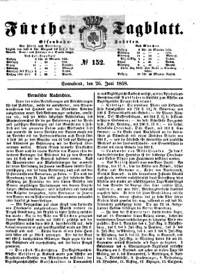 Fürther Tagblatt Samstag 26. Juni 1858