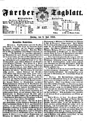 Fürther Tagblatt Freitag 2. Juli 1858