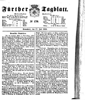 Fürther Tagblatt Samstag 17. Juli 1858