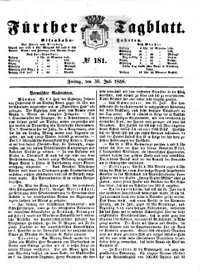 Fürther Tagblatt Freitag 30. Juli 1858