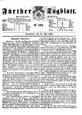 Fürther Tagblatt Samstag 31. Juli 1858