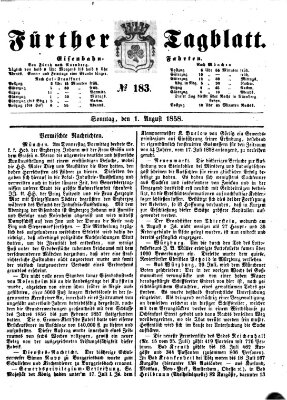 Fürther Tagblatt Sonntag 1. August 1858