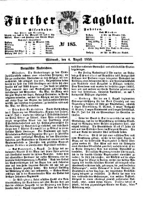 Fürther Tagblatt Mittwoch 4. August 1858