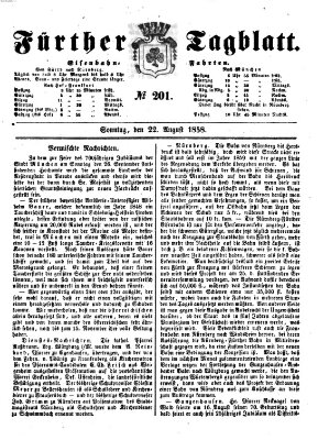 Fürther Tagblatt Sonntag 22. August 1858