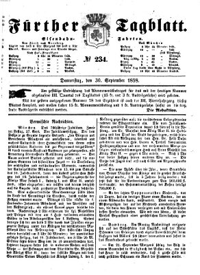 Fürther Tagblatt Donnerstag 30. September 1858