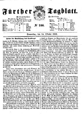 Fürther Tagblatt Donnerstag 14. Oktober 1858