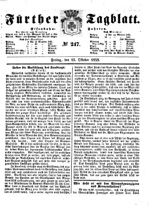 Fürther Tagblatt Freitag 15. Oktober 1858