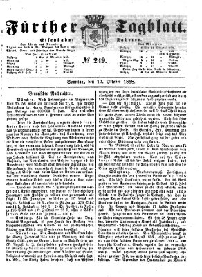 Fürther Tagblatt Sonntag 17. Oktober 1858