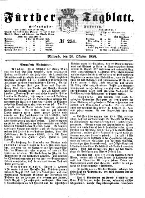 Fürther Tagblatt Mittwoch 20. Oktober 1858