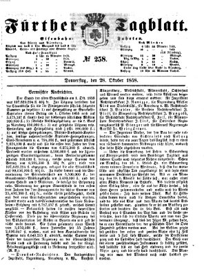 Fürther Tagblatt Donnerstag 28. Oktober 1858