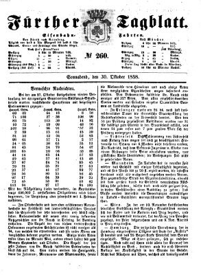 Fürther Tagblatt Samstag 30. Oktober 1858