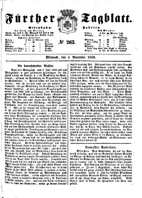 Fürther Tagblatt Mittwoch 3. November 1858