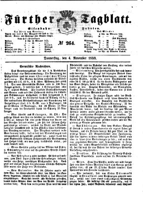 Fürther Tagblatt Donnerstag 4. November 1858