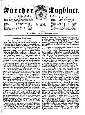 Fürther Tagblatt Samstag 6. November 1858