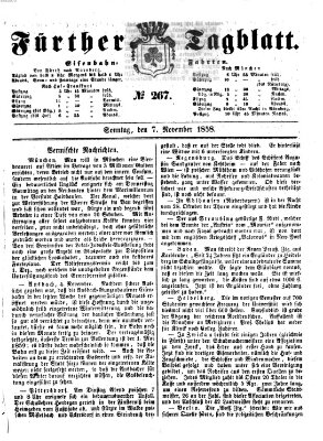 Fürther Tagblatt Sonntag 7. November 1858