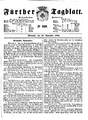 Fürther Tagblatt Mittwoch 10. November 1858