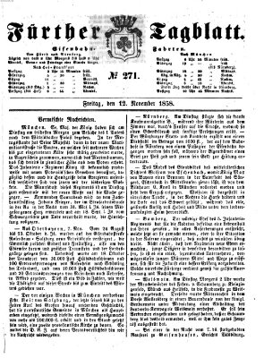 Fürther Tagblatt Freitag 12. November 1858