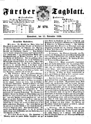 Fürther Tagblatt Samstag 13. November 1858