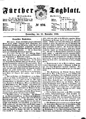 Fürther Tagblatt Donnerstag 18. November 1858