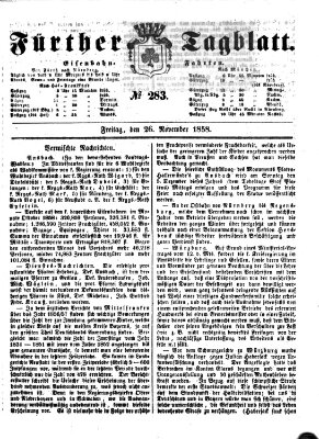 Fürther Tagblatt Freitag 26. November 1858