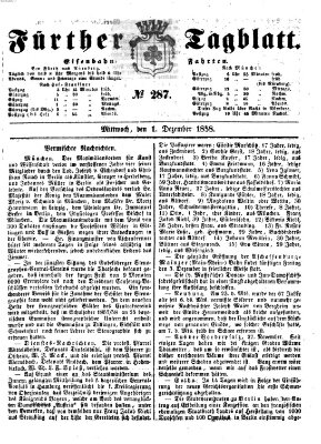 Fürther Tagblatt Mittwoch 1. Dezember 1858