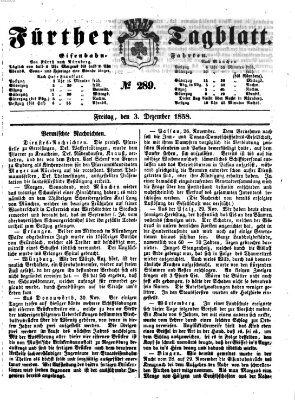 Fürther Tagblatt Freitag 3. Dezember 1858