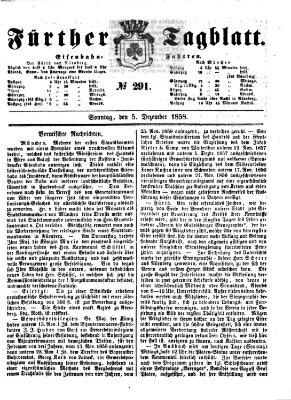 Fürther Tagblatt Sonntag 5. Dezember 1858