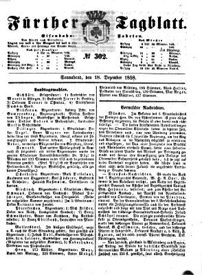 Fürther Tagblatt Samstag 18. Dezember 1858