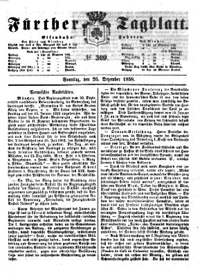 Fürther Tagblatt Sonntag 26. Dezember 1858