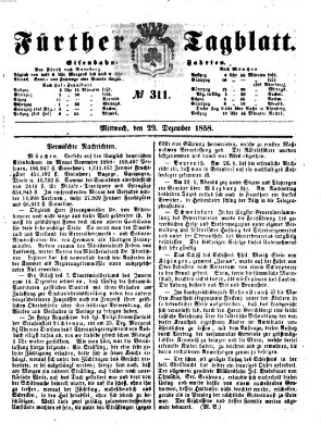 Fürther Tagblatt Mittwoch 29. Dezember 1858