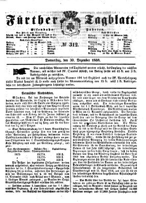 Fürther Tagblatt Donnerstag 30. Dezember 1858