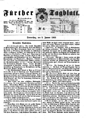 Fürther Tagblatt Donnerstag 5. Januar 1860