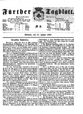 Fürther Tagblatt Mittwoch 11. Januar 1860