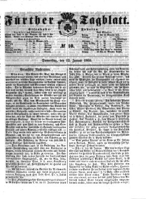 Fürther Tagblatt Donnerstag 12. Januar 1860