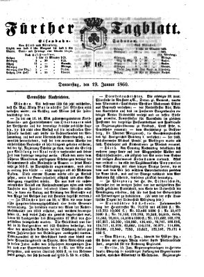 Fürther Tagblatt Donnerstag 19. Januar 1860