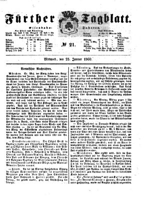 Fürther Tagblatt Mittwoch 25. Januar 1860