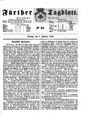 Fürther Tagblatt Dienstag 7. Februar 1860