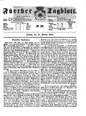 Fürther Tagblatt Dienstag 14. Februar 1860