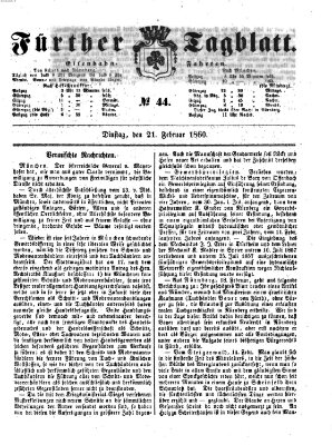 Fürther Tagblatt Dienstag 21. Februar 1860