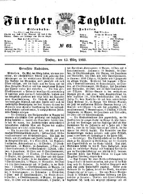 Fürther Tagblatt Dienstag 13. März 1860