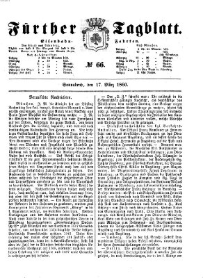 Fürther Tagblatt Samstag 17. März 1860