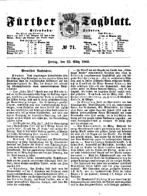 Fürther Tagblatt Freitag 23. März 1860